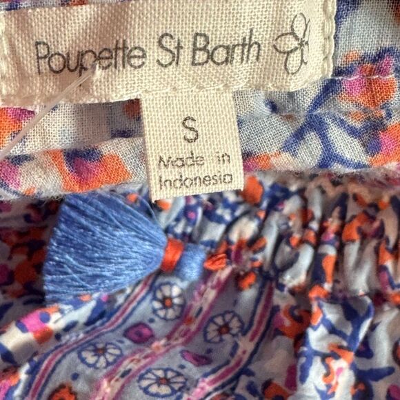 Poupette St Barth Top Womens size Small Nana Light Blue Paquerette Cotton Resort - Picture 11 of 16